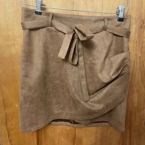 Light brown, faux suede mini skirt. Size 4 Small